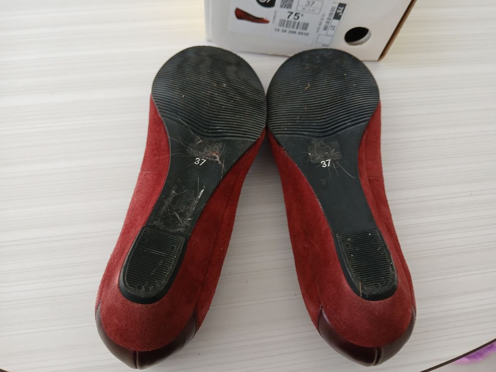Ballerines en cuir daim bordeaux - Eram - pointure 37 Chaussures