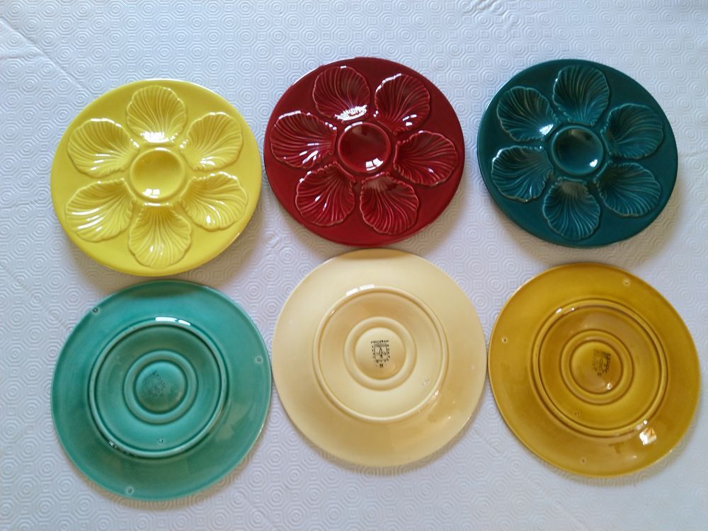 Rare ensemble multicolore de 6 assiettes &agrave; hu&icirc;tres PROCERAM
Décoration