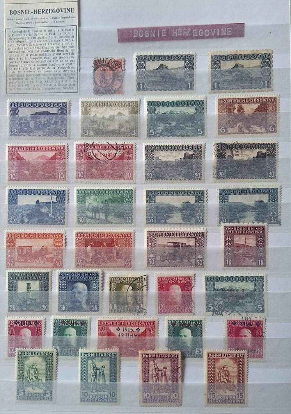 S&eacute;rie de timbres de collection de Bosnie-Herz&eacute;govine 
