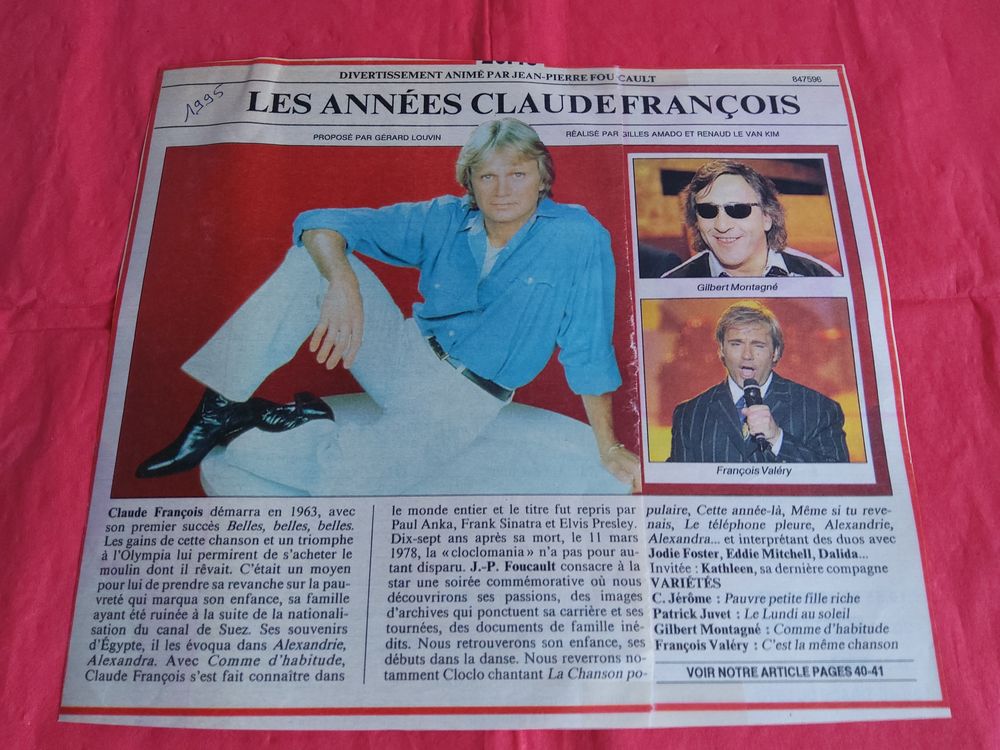  DVD enregistr&eacute;es t&eacute;l&eacute; Claude FRANCOIS Audio et hifi