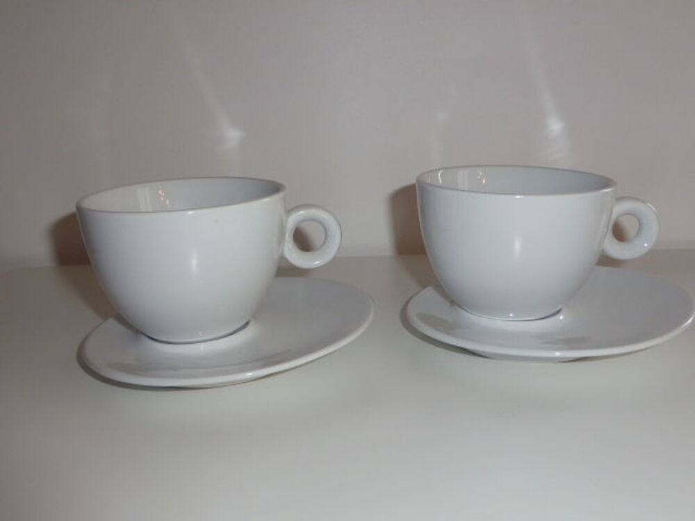 Set de 2 grandes tasses blanches Caf&eacute; Caron Cuisine