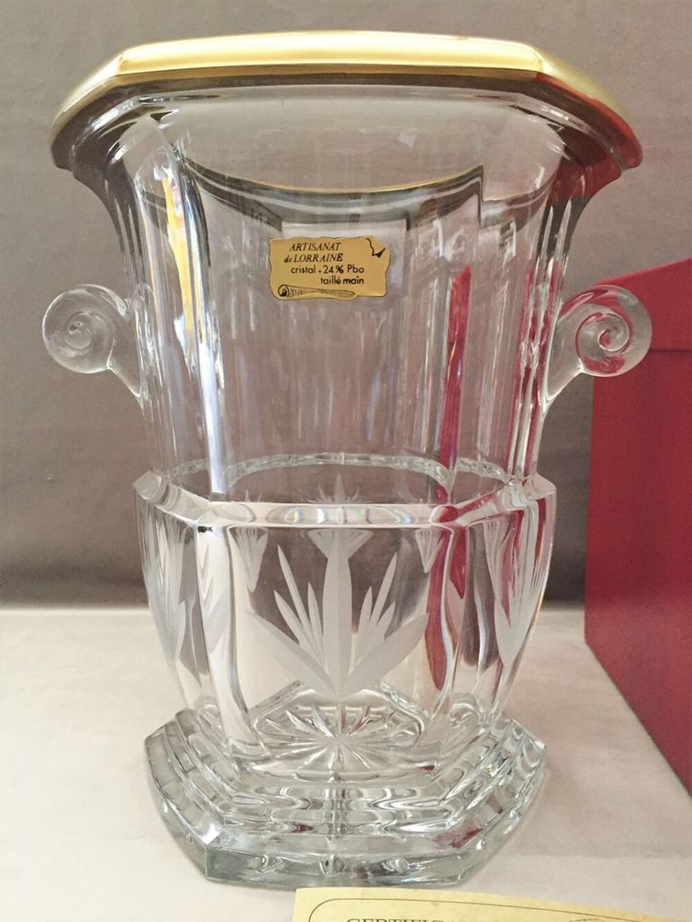 SEAU A CHAMPAGNE DE LUXE CRISTAL OR COFFRET NEUF Art Local Décoration
