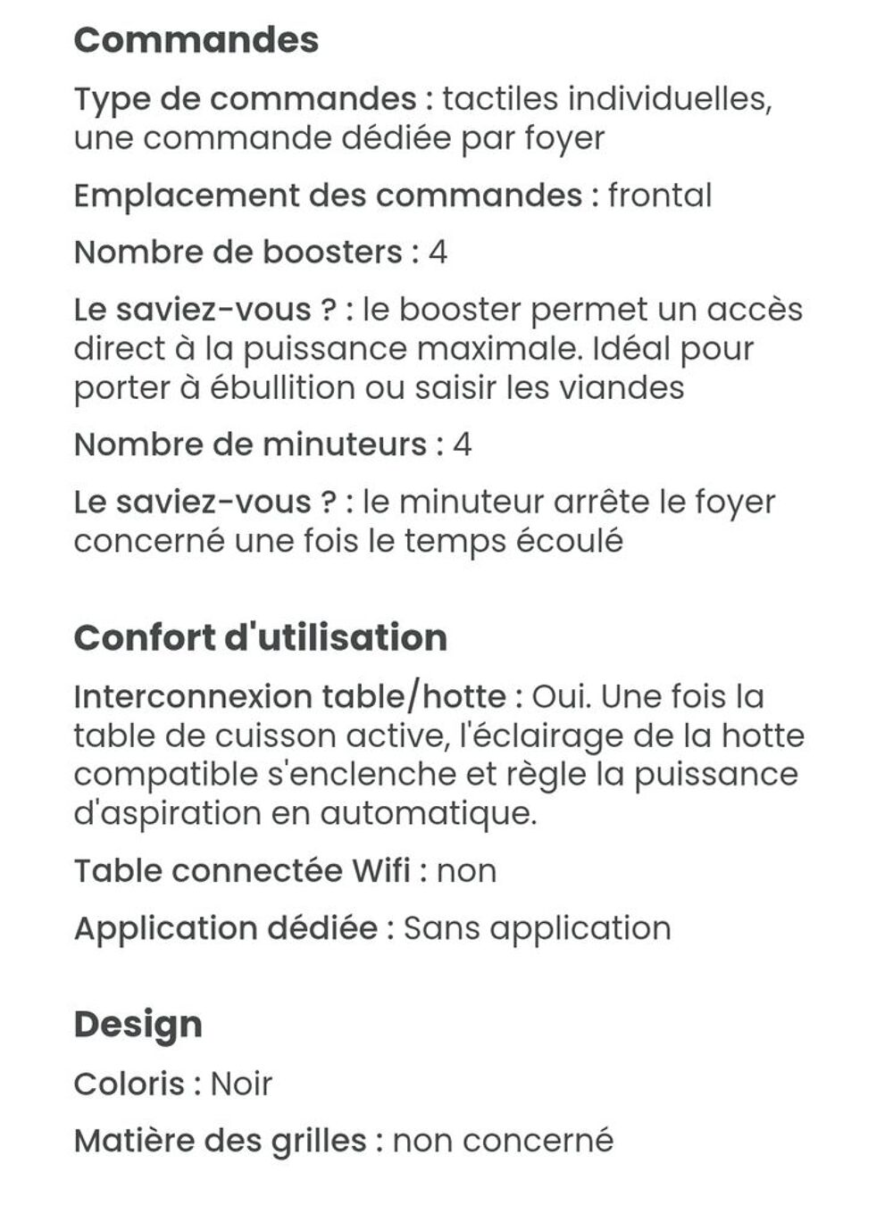 Plaque induction encastrable 4 feux Electroménager