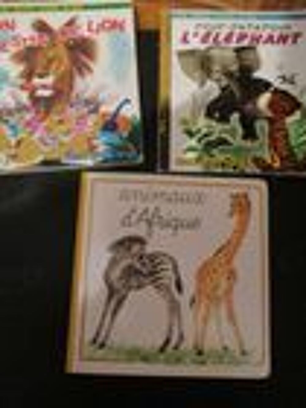 Trois livres animaux sauvages jeunes enfants Livres et BD