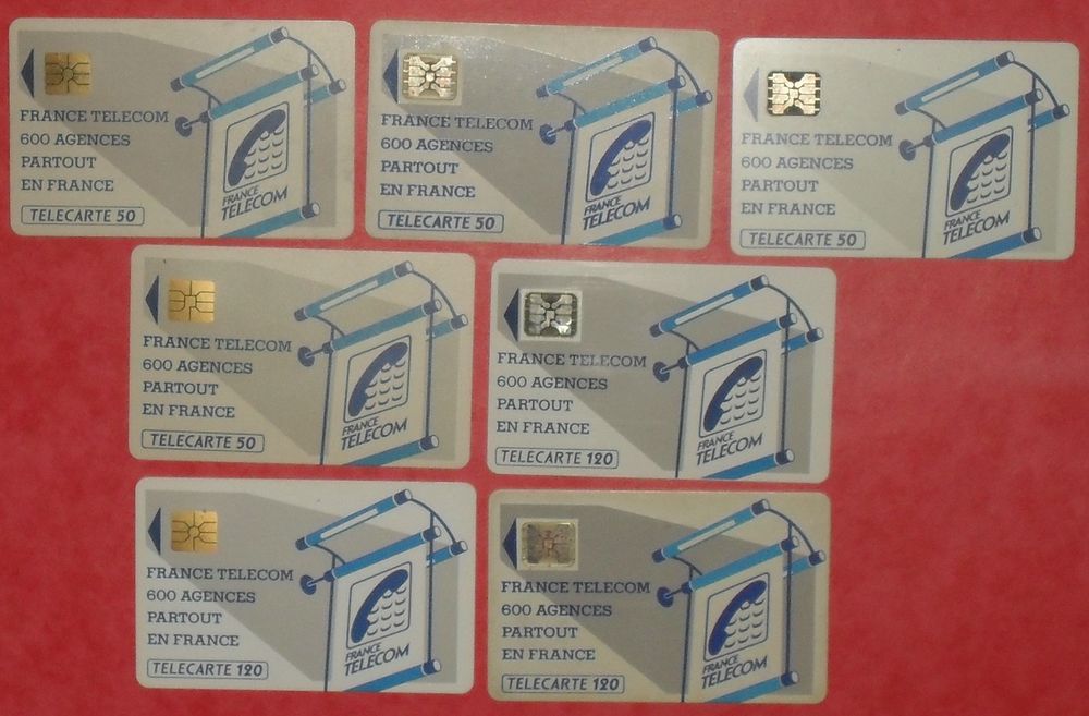 Lot de 7 Cartes T&eacute;l&eacute;phoniques tr&egrave;s anciennes. 
