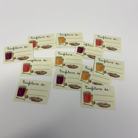 12 étiquettes pour la confiture, faite en France 4 Saumur (49)