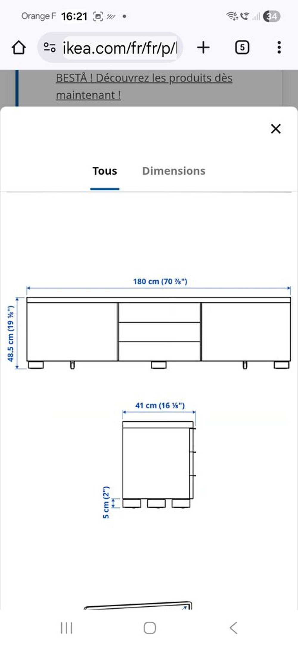 Meuble bas t&eacute;l&eacute;vision Ikea blanc Meubles