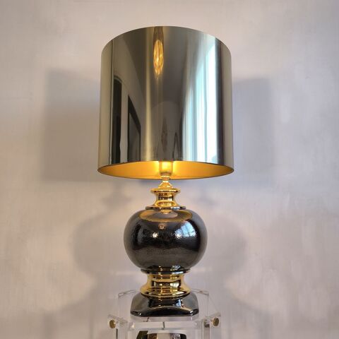  Magnifique grande lampe italienne 1960 c�ramique / or 880 Cr�teil (94)