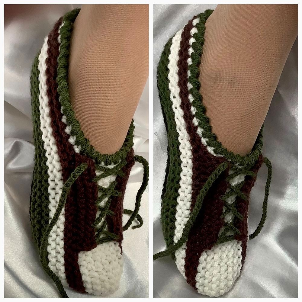 Basket - chaussons fait main en tricot,pour femme Chaussures
