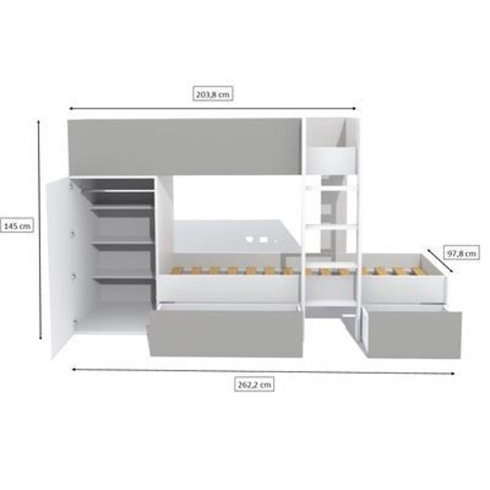 Lit superpos&eacute; enfant 90x190 complet neuf Mobilier enfants