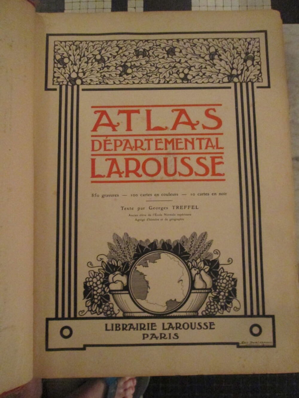 Atlas d&eacute;partemental Larousse (Treffel) 1914 