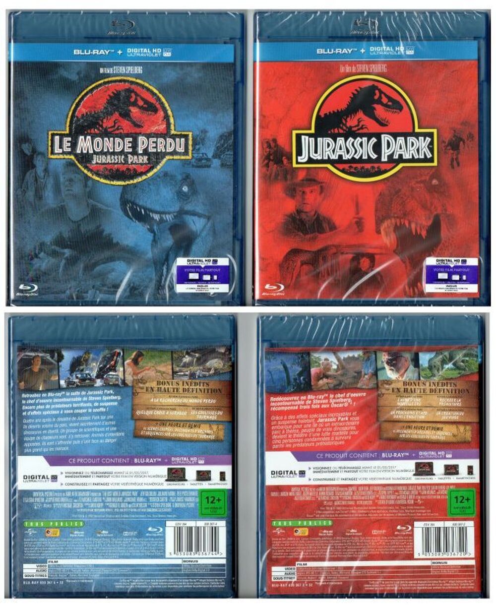 Coffret Jurassic Park Collection 4 Blu-Ray + Digital HD DVD et blu-ray