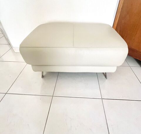 Canap d angle et pouf en cuir beige  800 Villechtif (10)
