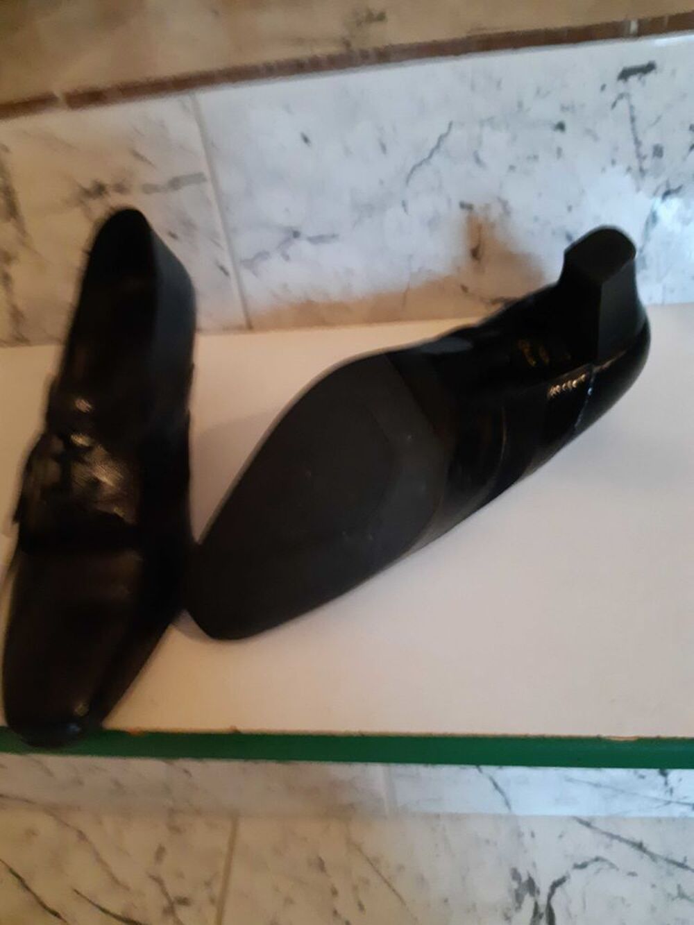 1+PAIRE+DE+CHAUSSURES+NOIRES+CUIR+NOIR++POINTURE+38 Chaussures