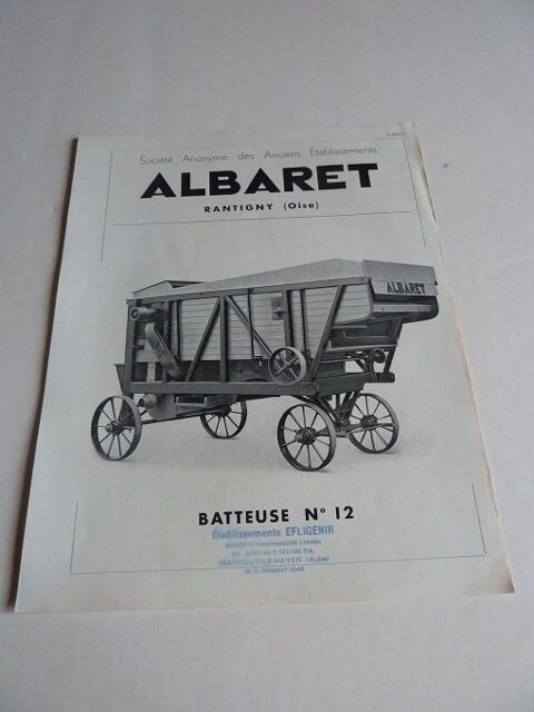 Prospectus documentation de Batteuse ALBARET n�12 26 Marcilly-le-Hayer (10)