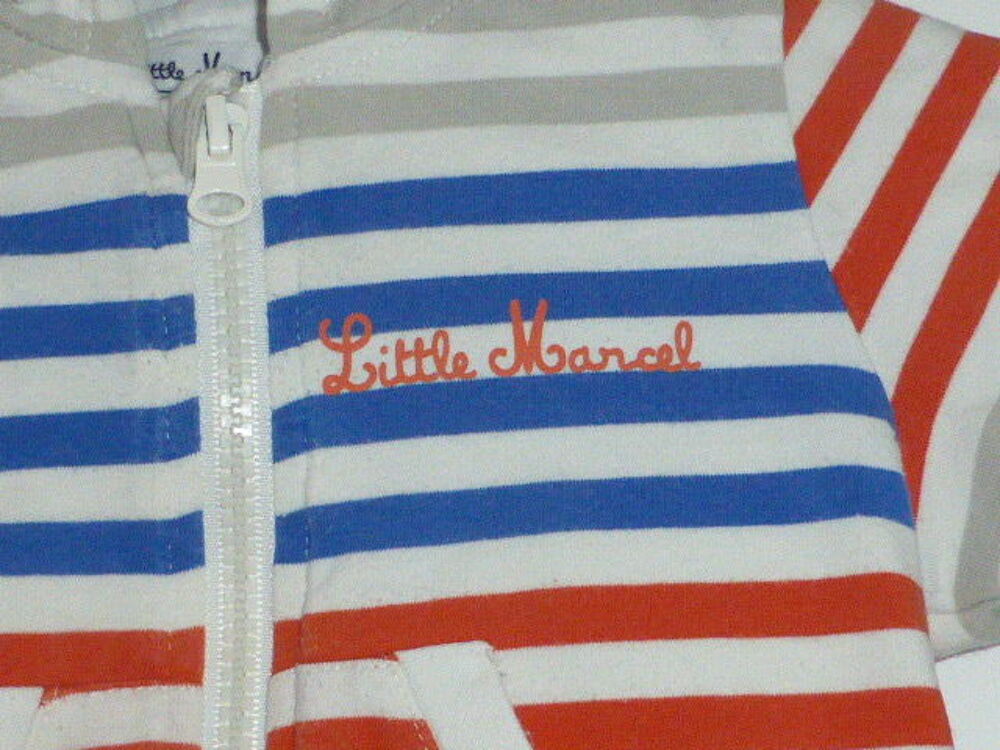 Little Marcel gilet coton capuche ray&eacute; 9 - 12 mois Vtements enfants