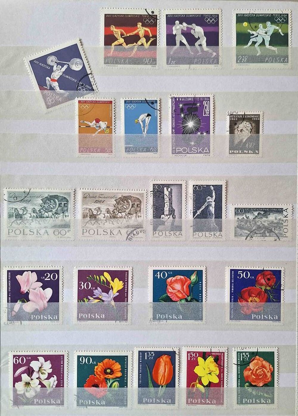 S&eacute;rie de timbres de collection de Pologne A 