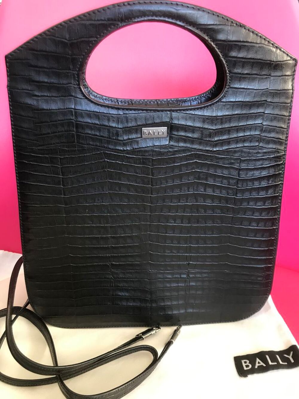 Sac &agrave; main en cuir de marque Bally Maroquinerie
