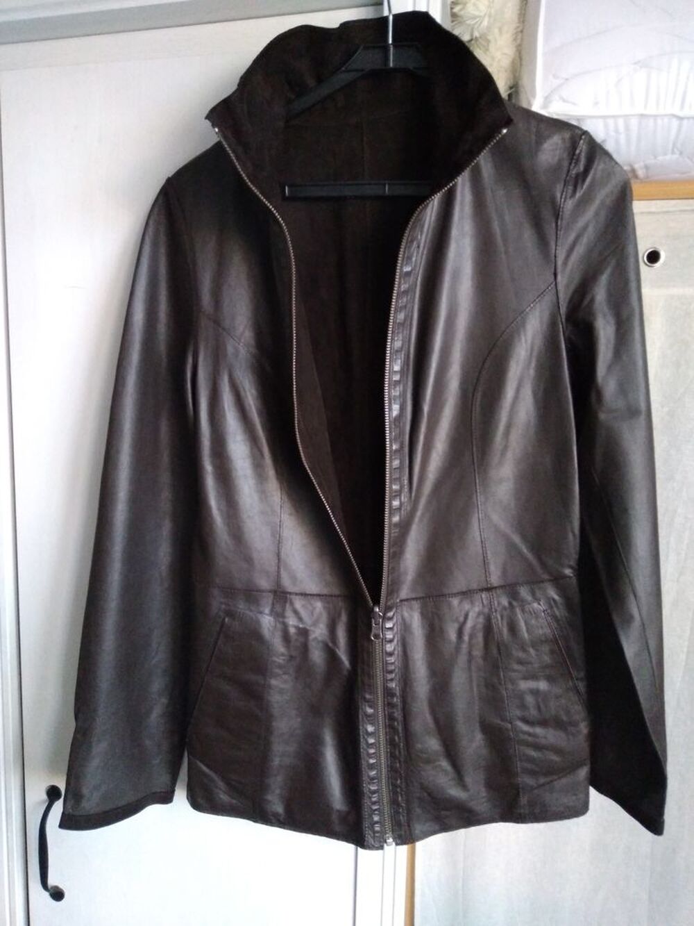 Veste en cuir/daim r&eacute;versible Vêtements