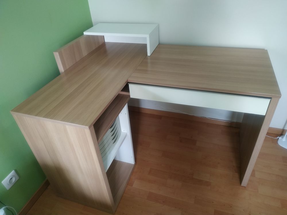 Bureau compact d'angle avec retour r&eacute;glable Gautier Meubles