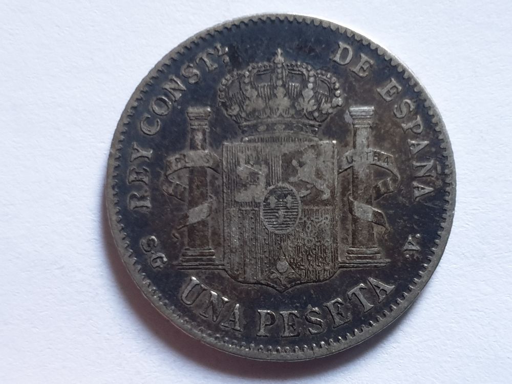 Pi&egrave;ce 1 Pesetas 1899 argent 
