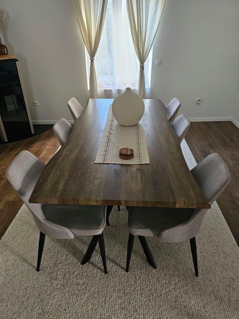 Grande table 200X95cm+6chaises-Meubles&amp;Nous tr&egrave;s bel ensembl Meubles