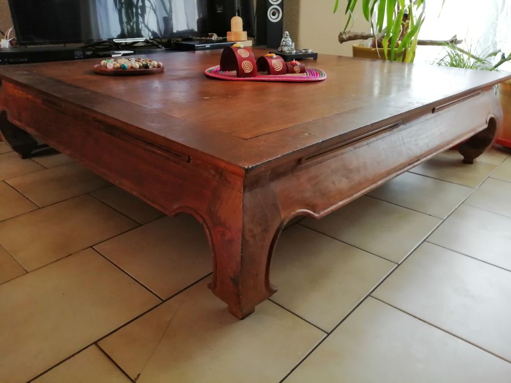 table basse de salon teck opium massif dimension 120X120 CM Meubles