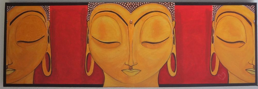 Tableau "M&eacute;ditation - Les 3 visages" Peinture acrylique Décoration