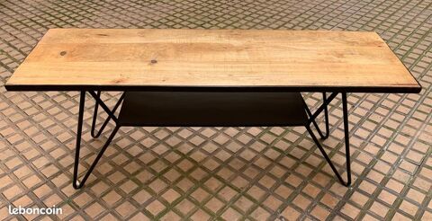 Table basse artisanale bois massif fer forg 150 Clichy (92)