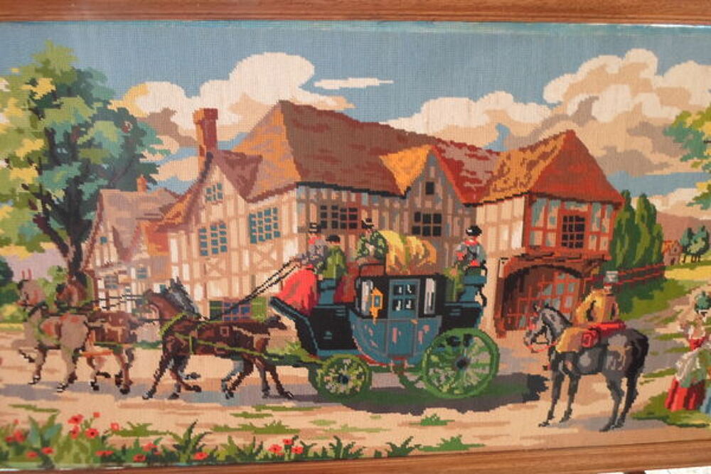 canevas sur panneau diligence relais de poste Décoration