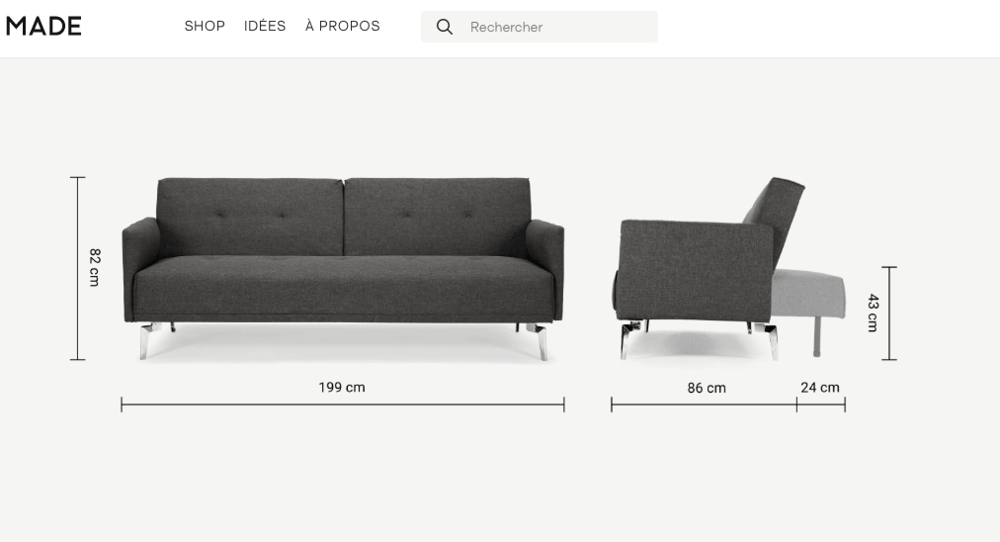 CANAPE CONVERTIBLE - PARIS 12EME - 200 euros Meubles