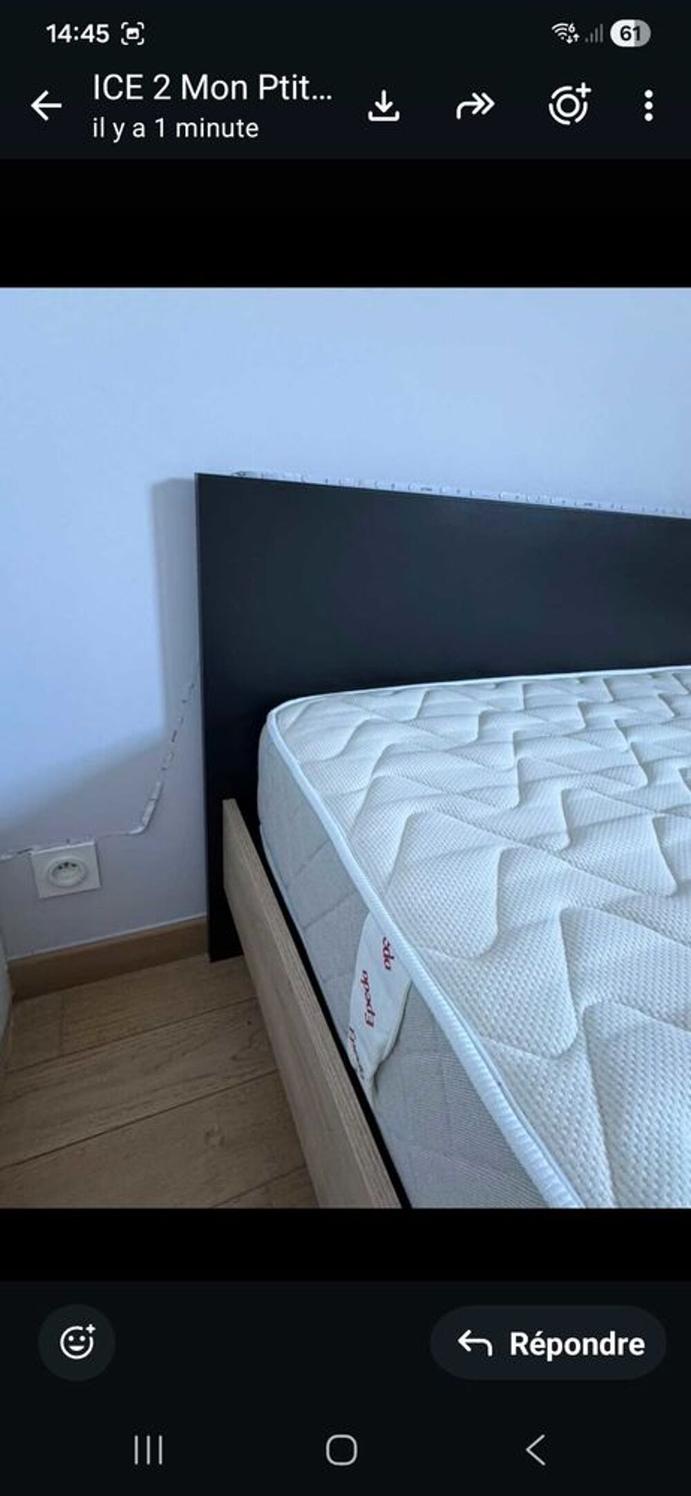 Lit double 140x190 + sommier + matelas Ep&eacute;da €" Bon &eacute;tat Meubles