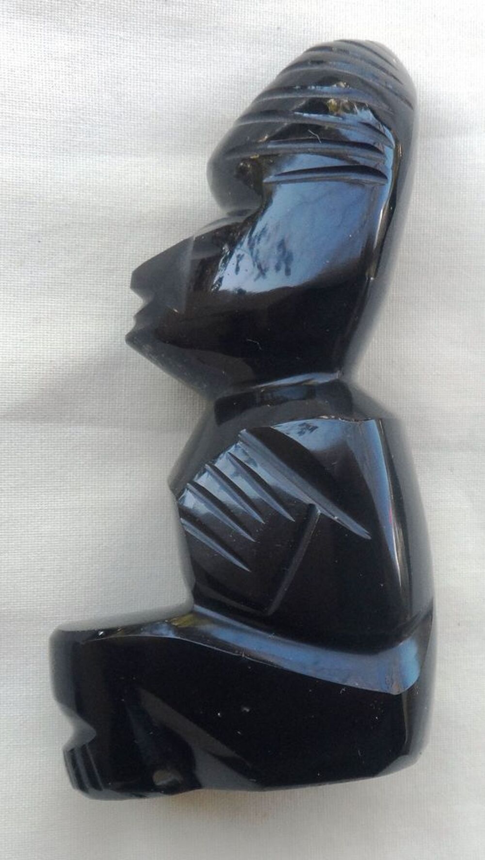 Figurine artisanale Maya,Azt&egrave;que,Inca en obsidienne an1970
Décoration