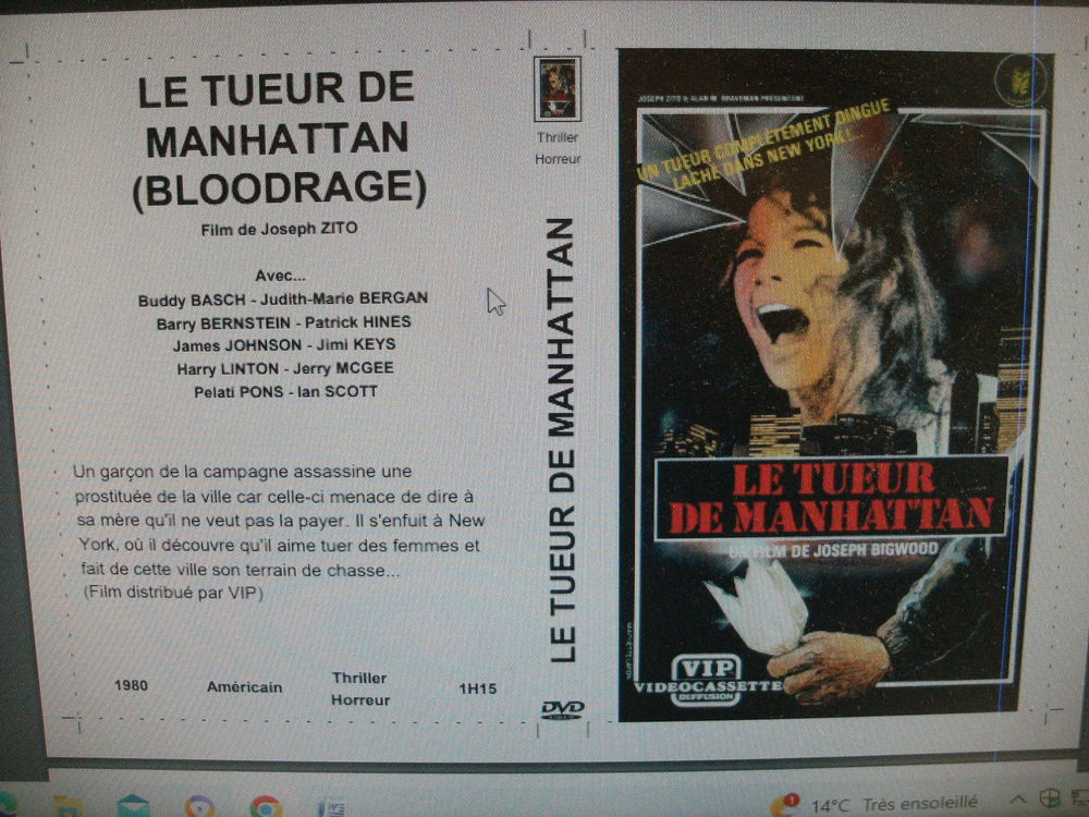 Rare film : &quot; Le tueur de Manhattan &quot; DVD et blu-ray