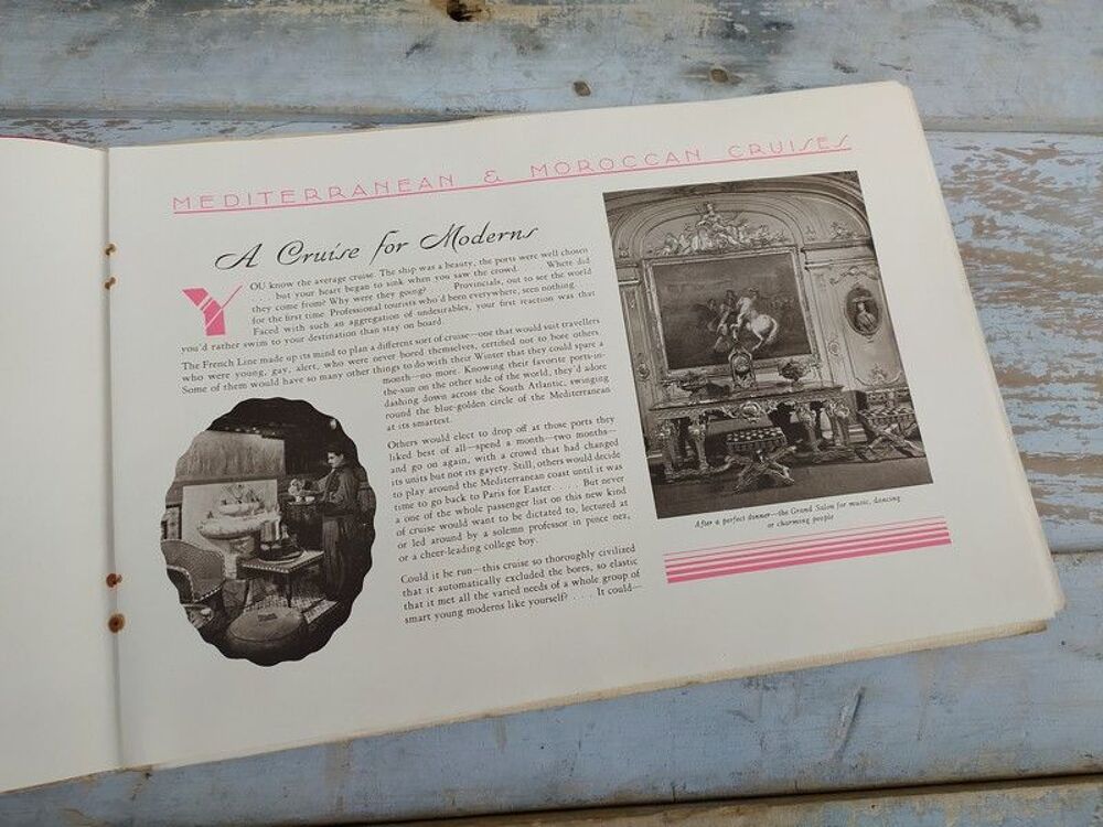 Plaquette Mediterranean Moroccan Cruises Paquebot CGT 1930 