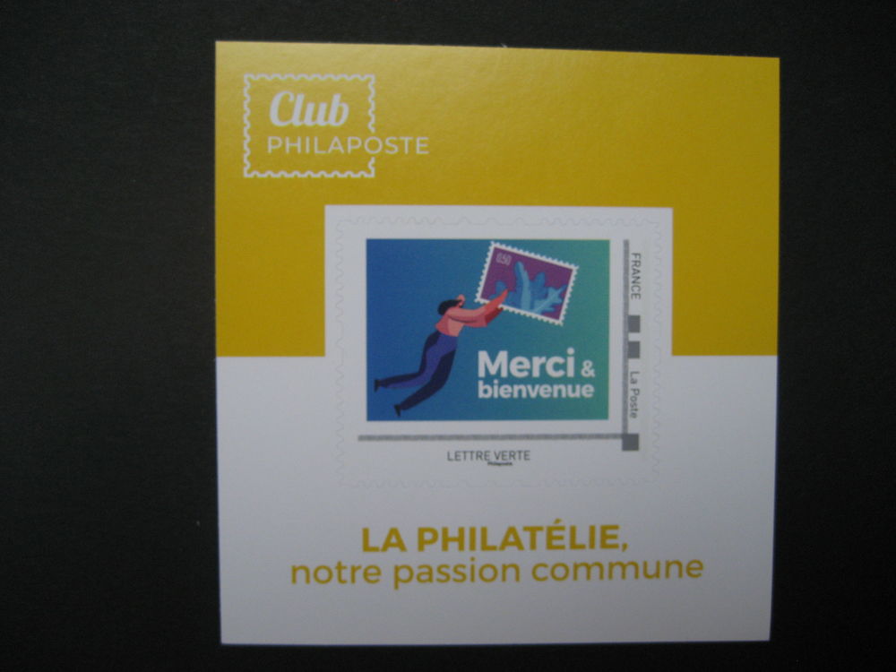 Mini-collector un timbre Lettre Verte " Merci &amp; bienvenue " 