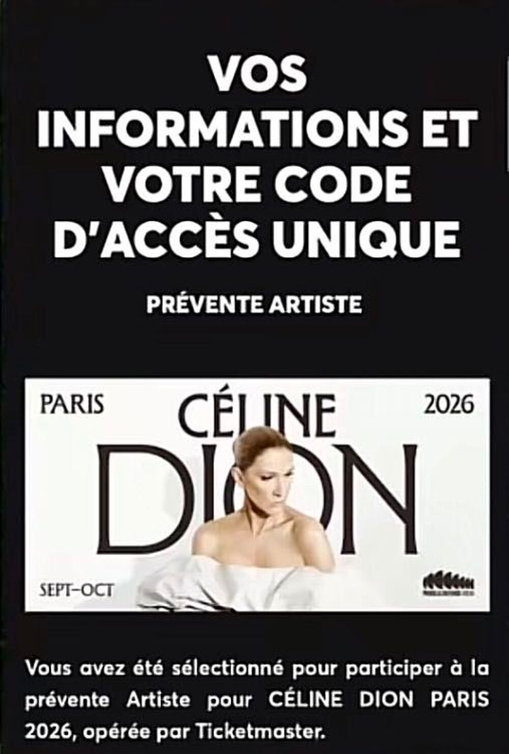 C&eacute;line Dion 14,16,17 Billetterie