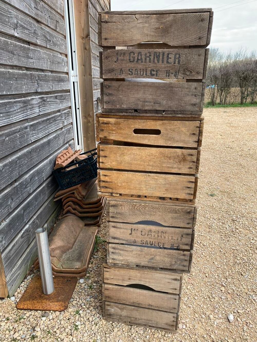 caisses &agrave; pomme en bois Dcoration