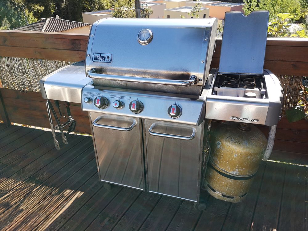 Weber Genesis S-330 GBS Inox, Gril &aacute; gaz, avec Sear station. Jardin