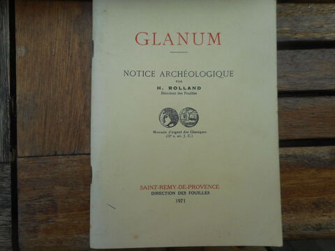 Livre  Glanum  de H.Rolland 5 Nieuil-l'Espoir (86)