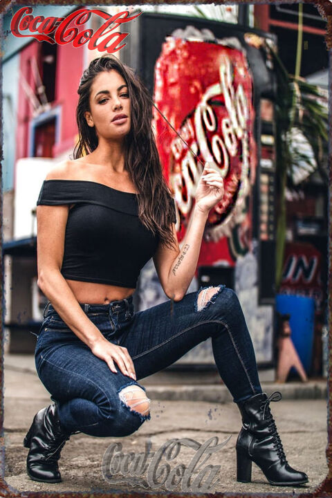 Plaque Acier D�co 30 X 20 Pinup coca 6 6 Sain-Bel (69)