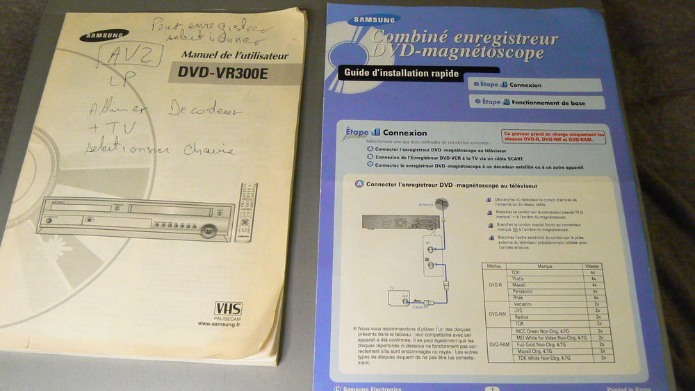 Samsund DVD-VHS DVD-VR300E Photos/Video/TV