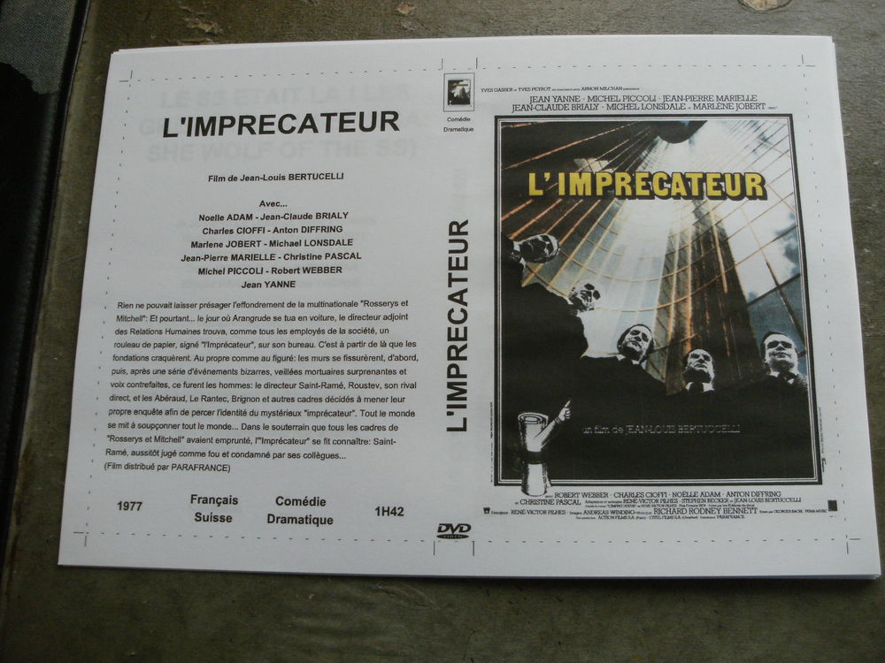 Film : " L 'imprecateur " DVD et blu-ray