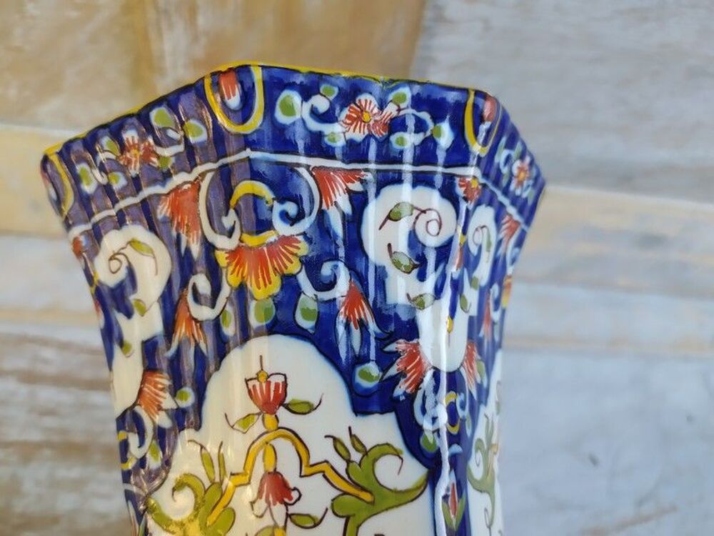 Grand Vase Desvres Fourmaintraux Fr&egrave;res Bleu Cobalt Décoration