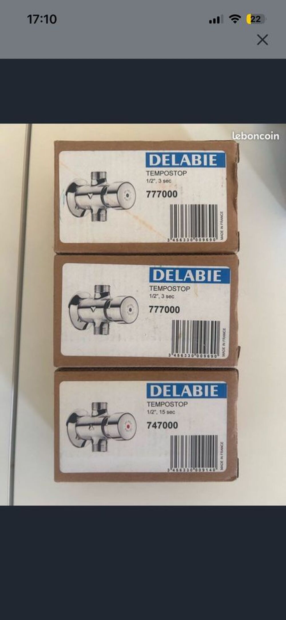 Lot plomberie pro neuf Delabie Tempostop Afriso Virax Bricolage