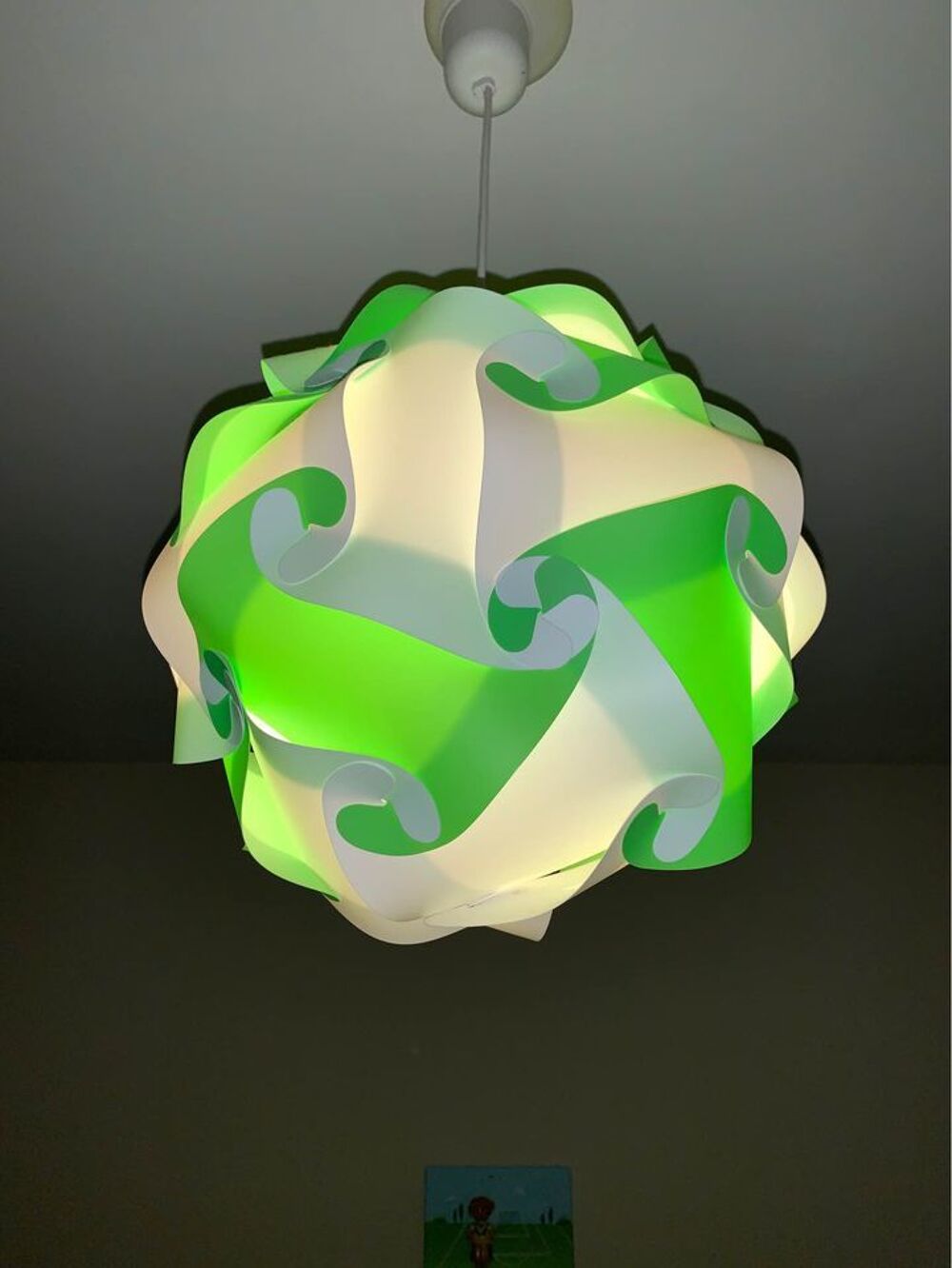 Lustre vert et blanc Décoration
