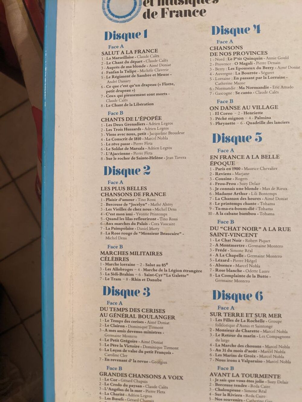 Album chants et musiques de France CD et vinyles