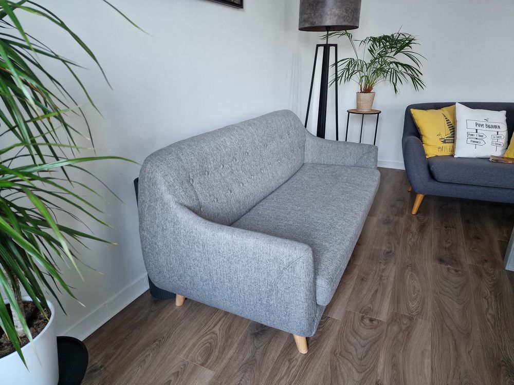 Canap&eacute; scandinave 3 places gris Excellent &eacute;tat. YNOK-2024 Meubles
