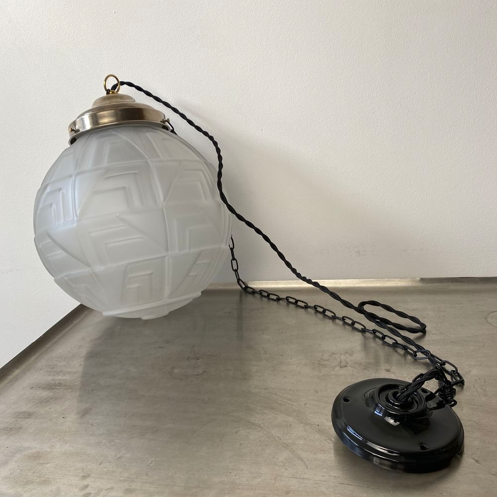 ANCIENNE LAMPE SUSPENSION LAMPE ART-DECO XL VINTAGE Décoration
