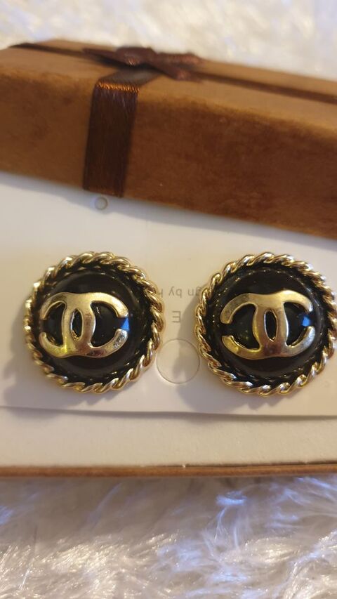 Boucles d'oreilles rondes - dores et noires 15 Mulhouse (68)